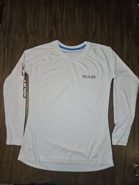 SCALES Men’s Long Sleeve Fishing Performance Shirt - White